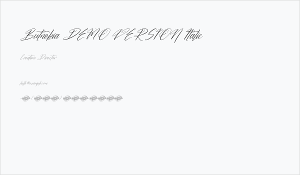 Butnekia DEMO VERSION Italic Business Card