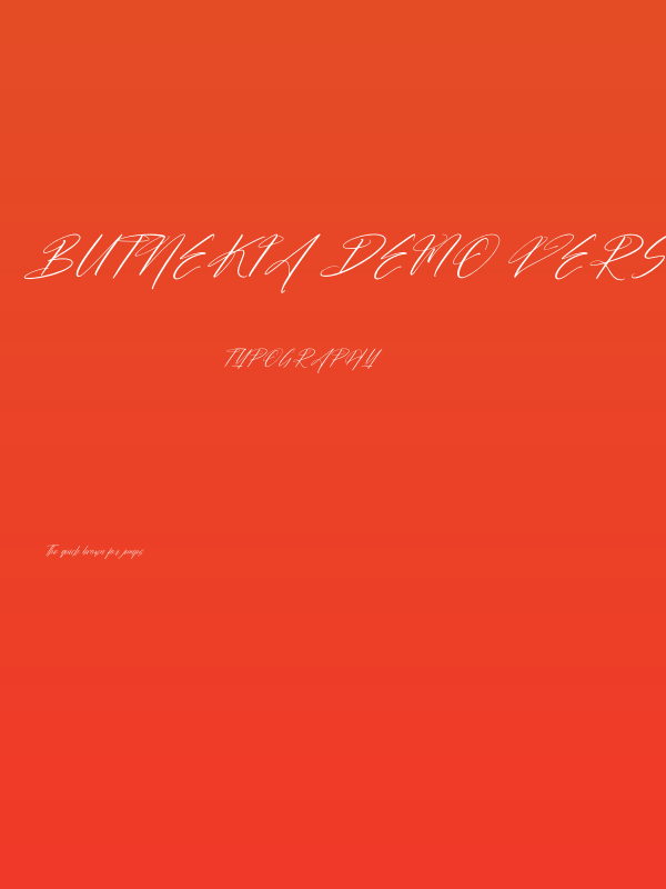 Butnekia DEMO VERSION Italic Poster