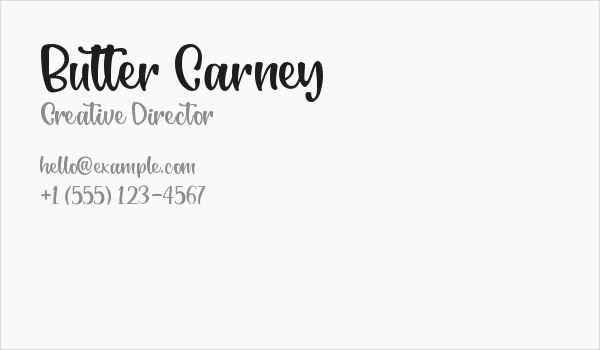 Butter Carney Business Card