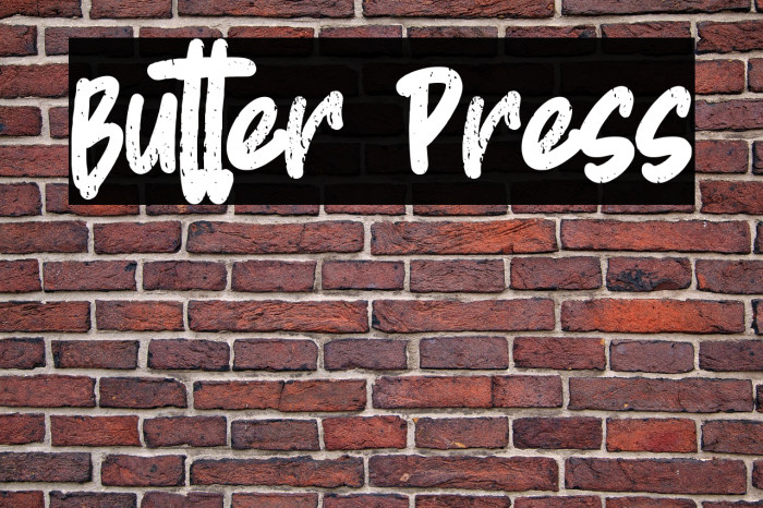 Butter Press Шрифта examples