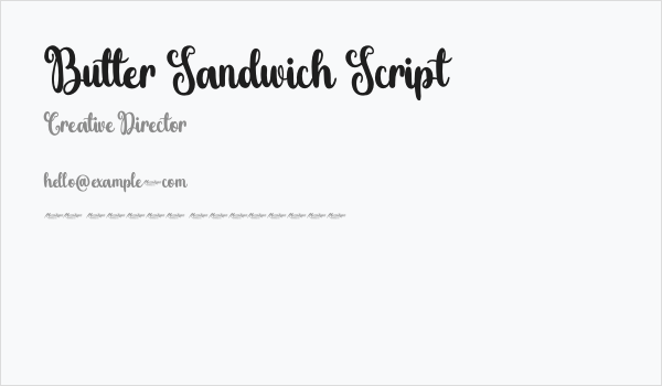 Butter Sandwich Script Business Card