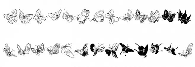 ButterFly خط أحرف كبيرة