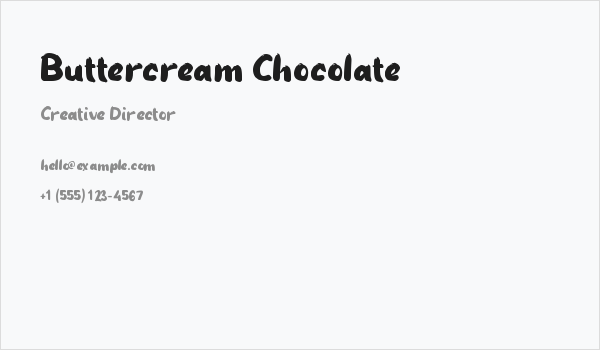Buttercream Chocolate Business Card