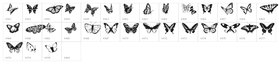 Butterflies Character Map