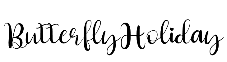Butterfly Holiday  Frei Schriftart Herunterladen