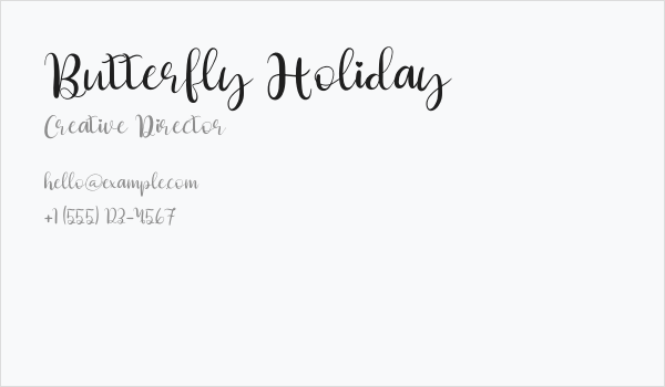 Butterfly Holiday Business Card