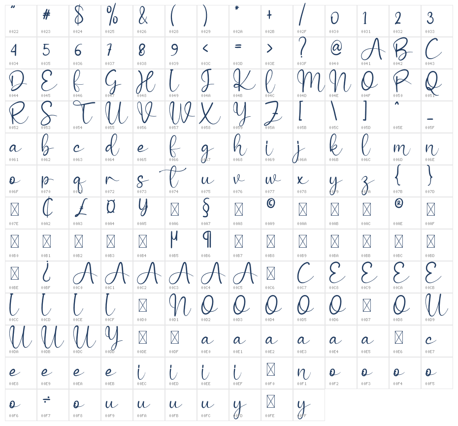 Butterfly Valentine1 Character Map