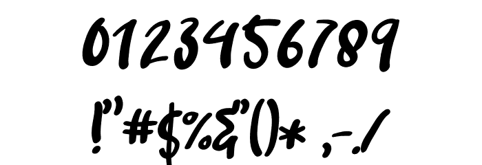 Butterfree Regular フォント その他の文字