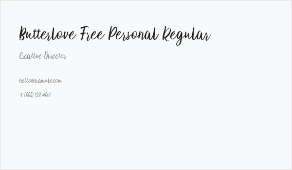 Butterlove Free Personal Regular Business Card