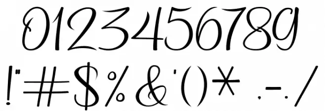 Butterly script Font OTHER CHARS