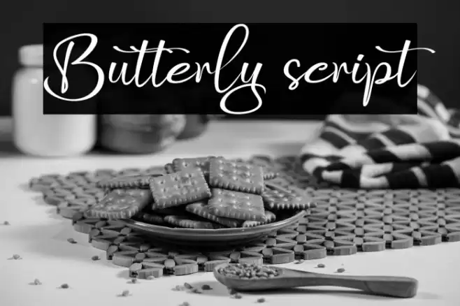 Butterly script Font examples