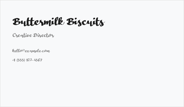 Buttermilk Biscuits Business Card