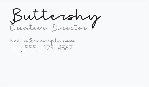 Buttershy Business Card