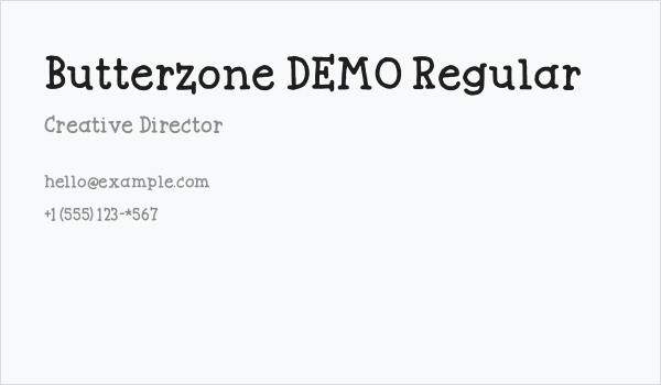 Butterzone DEMO Regular Business Card