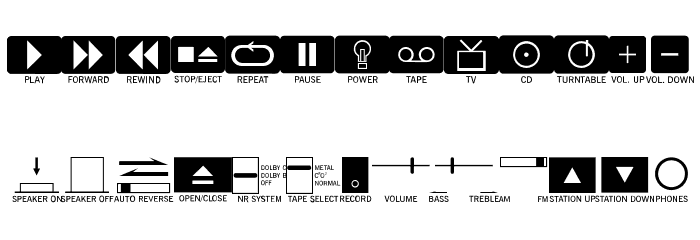 Buttons and Switches JL Font LOWERCASE