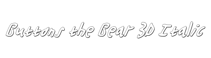 Buttons the Bear 3D Italic Font