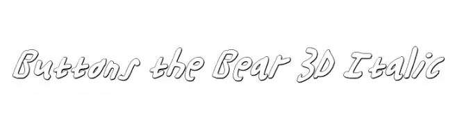 Buttons the Bear 3D Italic  नि: शुल्क फ़ॉन्ट्स डाउनलोड