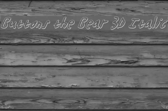 Buttons the Bear 3D Italic Polices examples