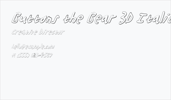 Buttons the Bear 3D Italic Business Card