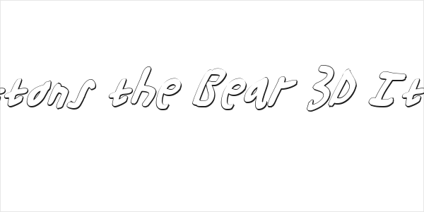 Buttons the Bear 3D Italic Logo