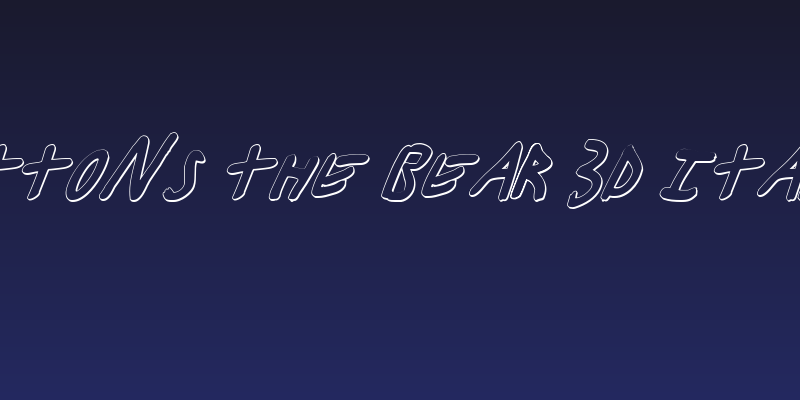 Buttons the Bear 3D Italic Social Header