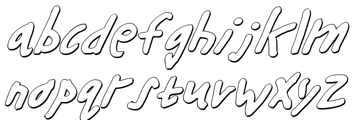 Buttons the Bear 3D Italic Font LOWERCASE
