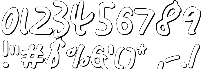 Buttons the Bear 3D Font OTHER CHARS