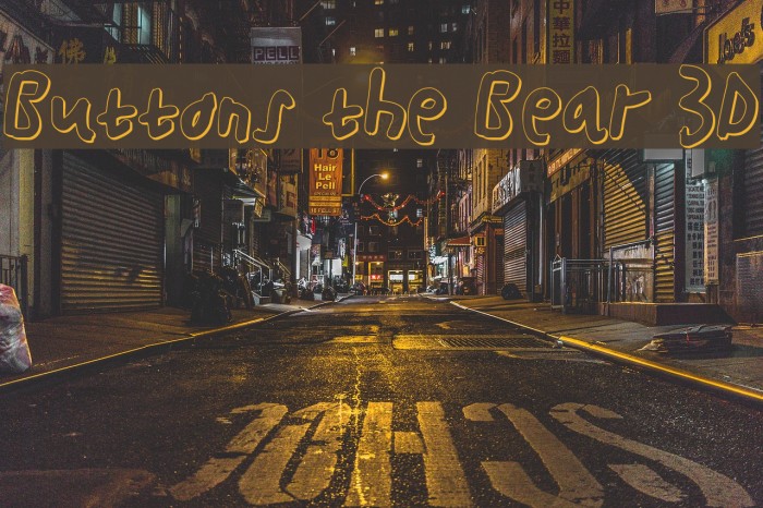 Buttons the Bear 3D Font examples