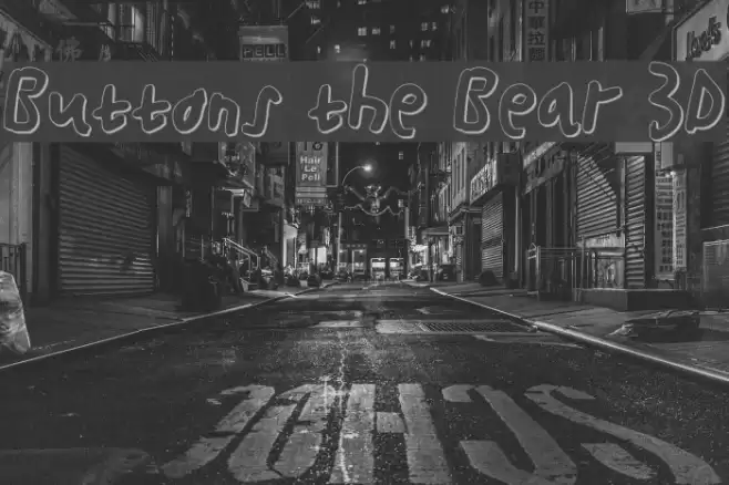 Buttons the Bear 3D Schriftart examples