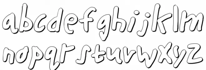 Buttons the Bear 3D Font Litere mici