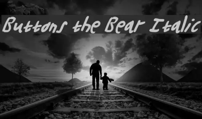 Buttons the Bear Italic Font examples