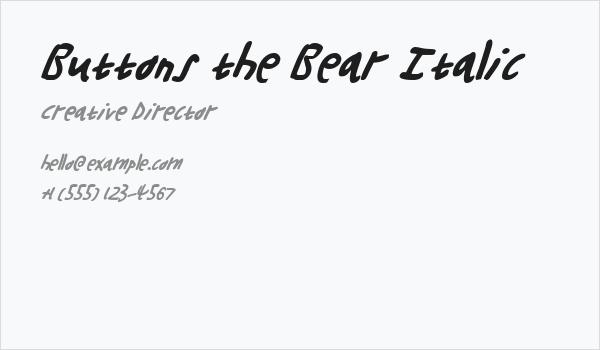 Buttons the Bear Italic Business Card