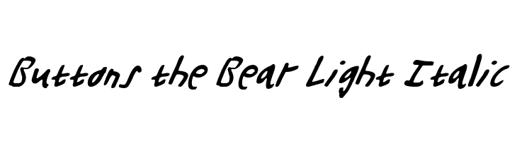 Buttons the Bear Light Italic Font