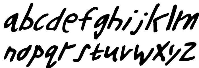 Buttons the Bear Light Italic Font LOWERCASE