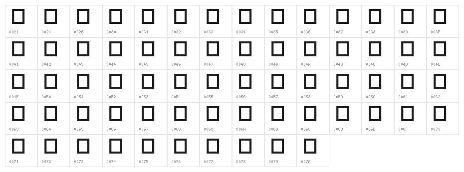 Buttons Character Map
