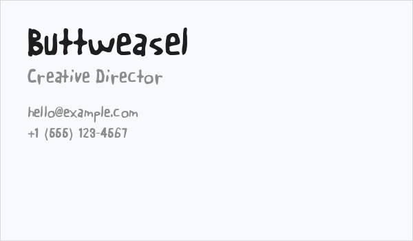 Buttweasel Business Card