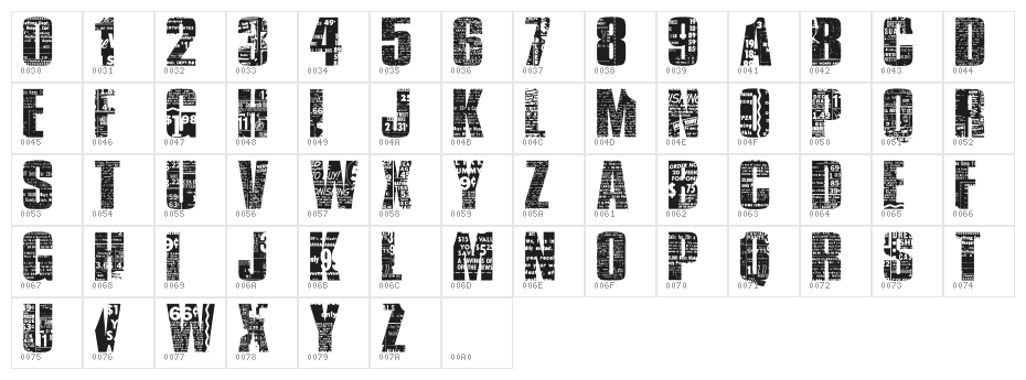 Buy More Character Map