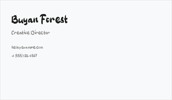 Buyan Forest Business Card