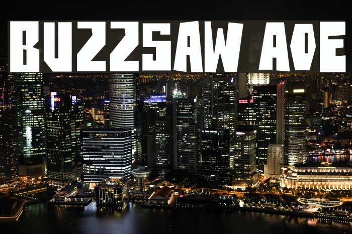 BuzzSaw AOE Font examples