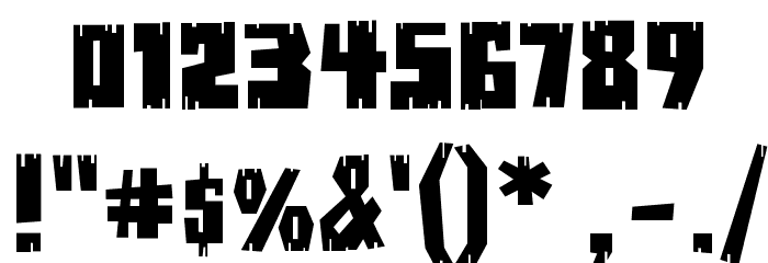 BuzzSaw Chipped AOE Font OTHER CHARS