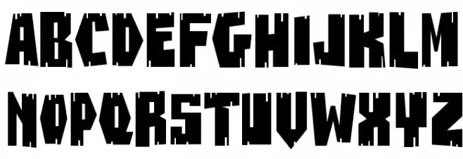 BuzzSaw Chipped AOE Fonte MAIÚSCULAS