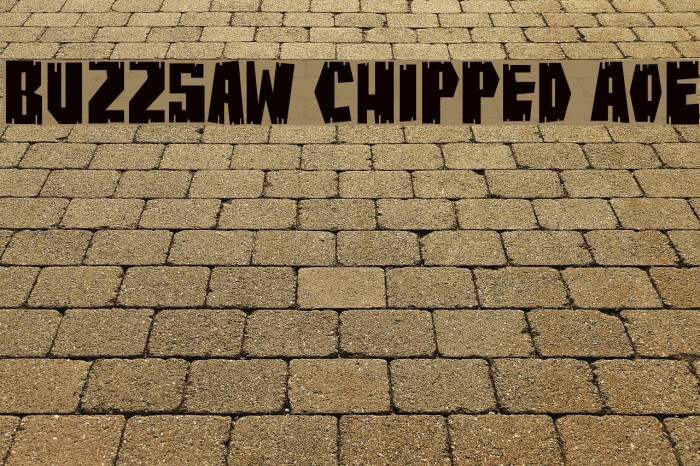 BuzzSaw Chipped AOE Font examples