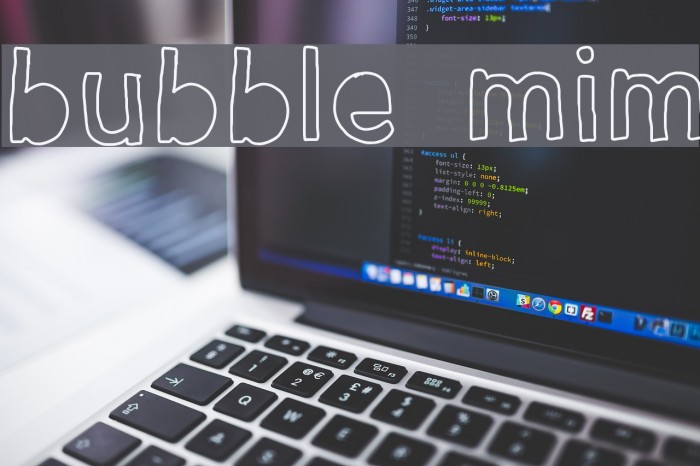 bubble mim Font examples
