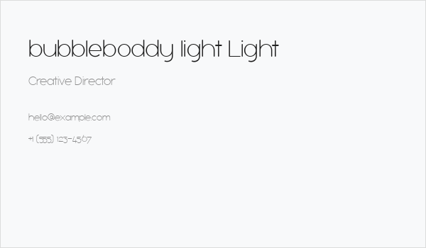 bubbleboddy light Light Business Card