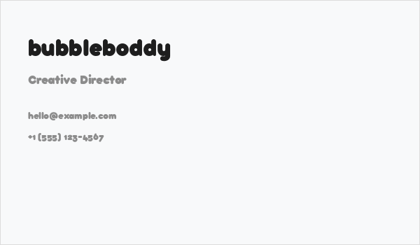 bubbleboddy Business Card