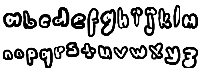bubbly aussie Font LOWERCASE