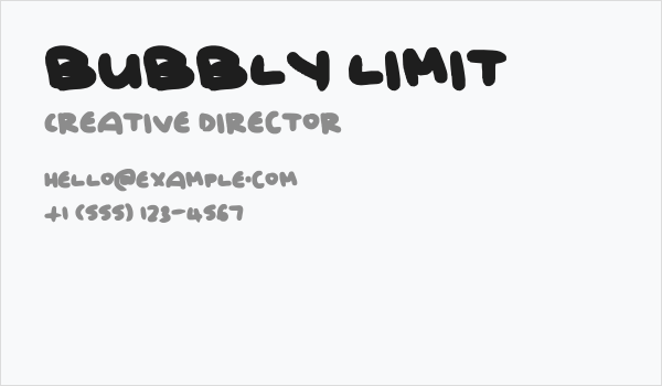 bubbly limit Business Card