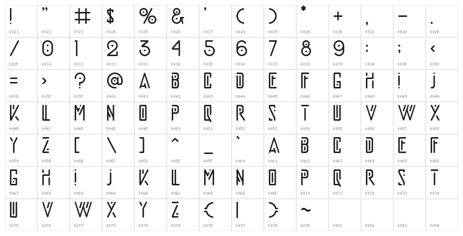 buick rounded Character Map
