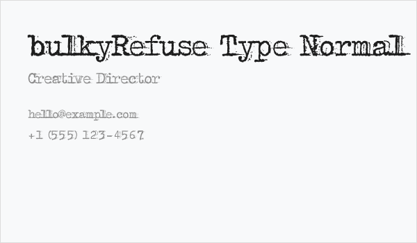 bulkyRefuse Type Normal Business Card