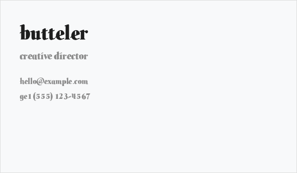 butteler Business Card